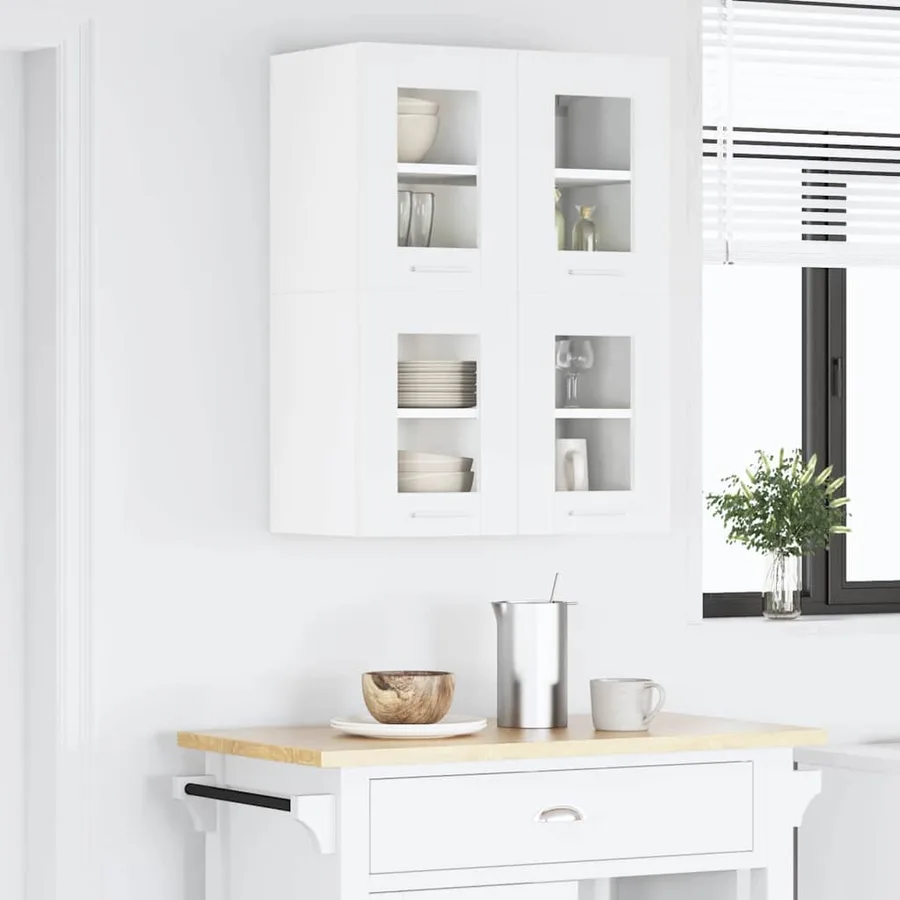 Armoire suspendue 2 pcs Blanc 60 x 31 x 40 cm Bois d'ingénierie - 4