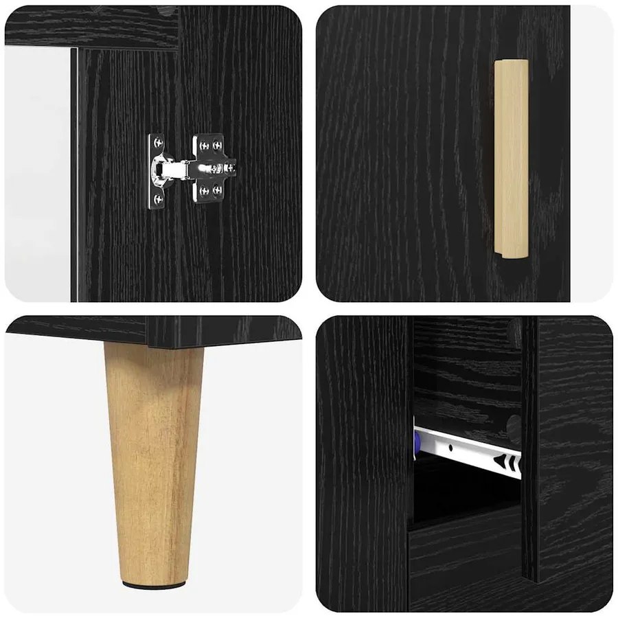 Haut Armoire Chêne noir 69,5 x 32,5 x 180 cm Bois d'ingénierie - 11