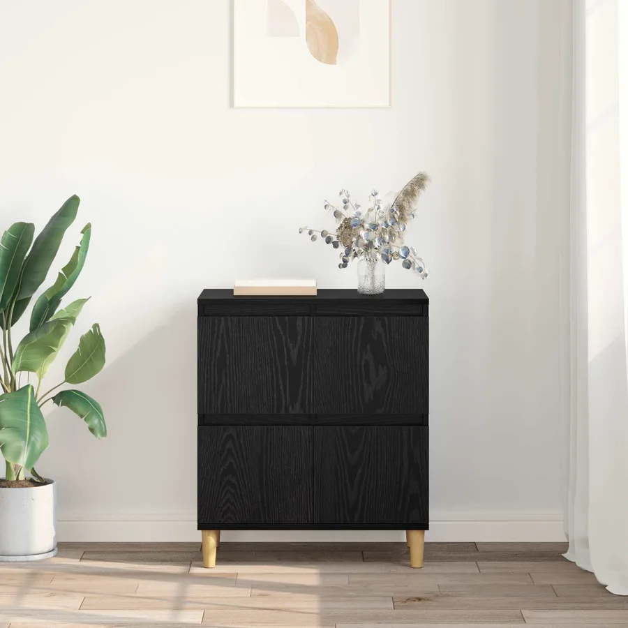 Buffet Chêne noir 60 x 35 x 70 cm Bois d'ingénierie - 4