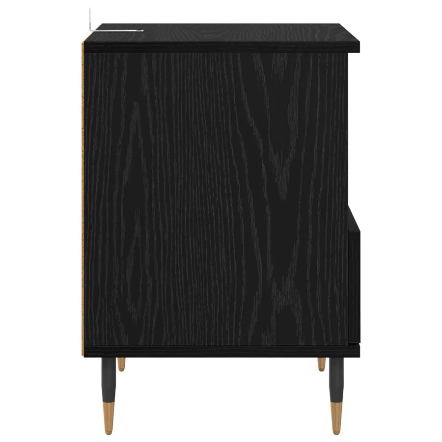 Cabinet de chevet Chêne noir 40 x 35 x 50 cm Bois d'ingénierie - 7