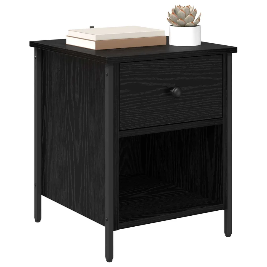 Cabinet de chevet avec tiroir 2 pcs Chêne noir 40 x 42 x 50 cm - 3