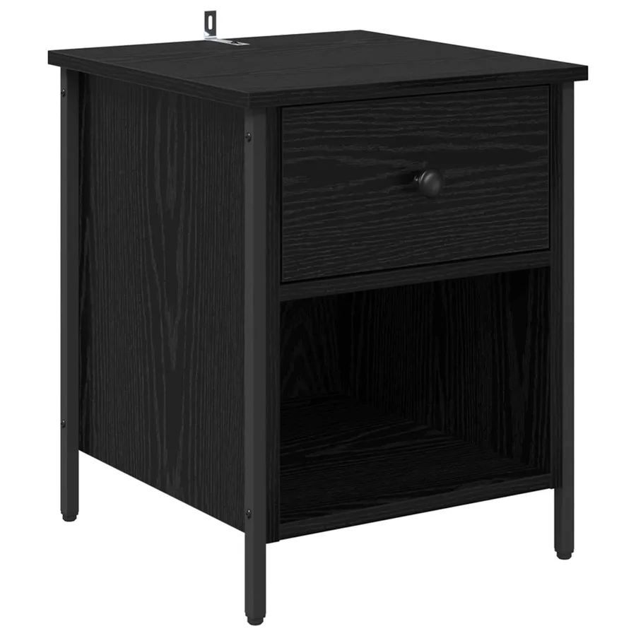 Cabinet de chevet avec tiroir 2 pcs Chêne noir 40 x 42 x 50 cm - 6
