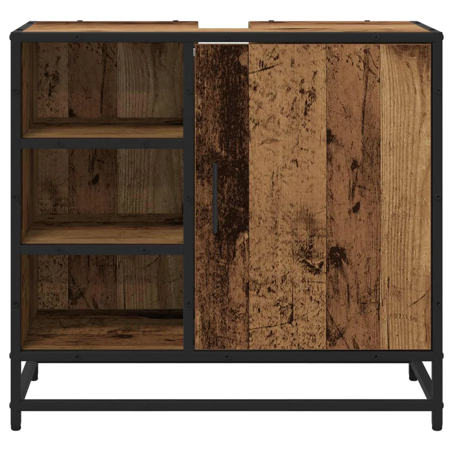 Cabinet de salle de bain avec porte Bois Ancien 65 x 33 x 60 cm - 6
