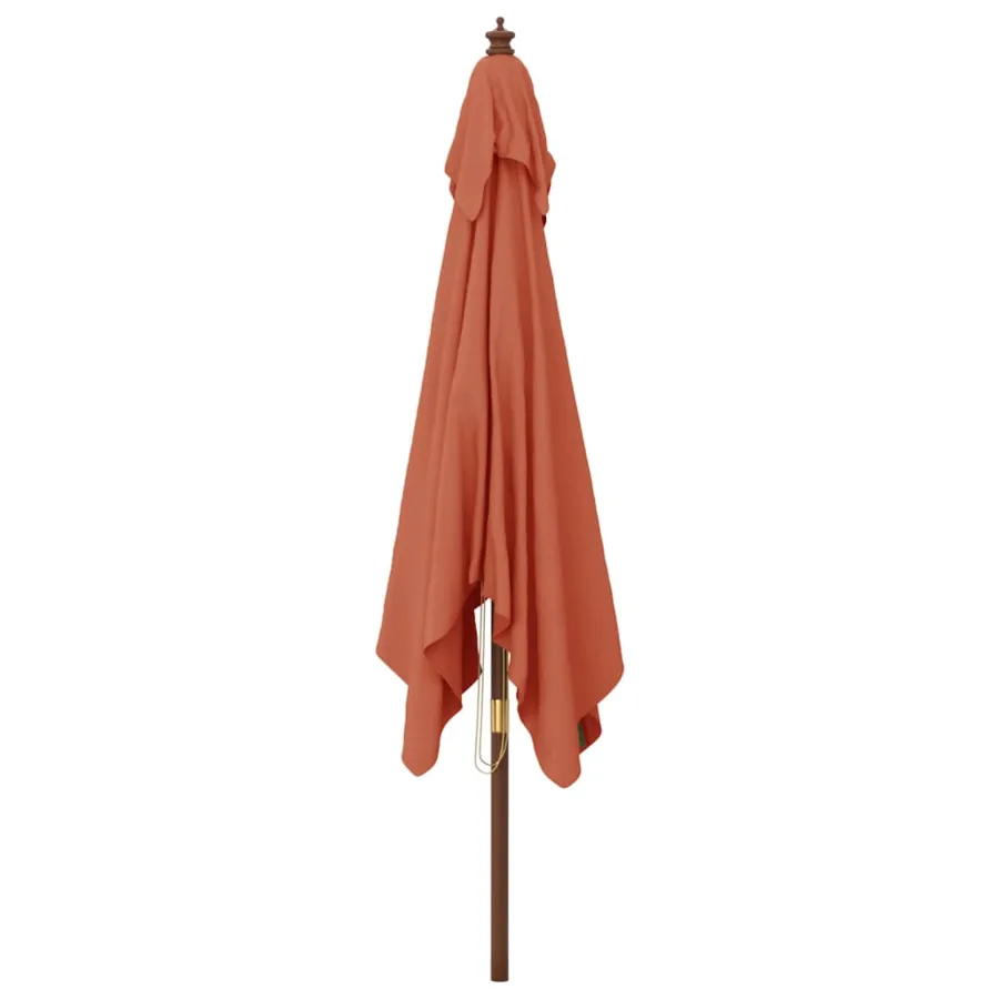 Parasol de jardin avec mât en bois terre cuite 300x300x273 cm - 4