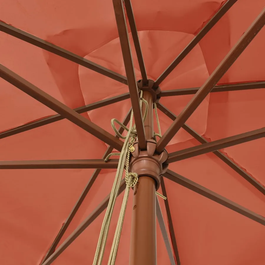 Parasol de jardin avec mât en bois terre cuite 300x300x273 cm - 5