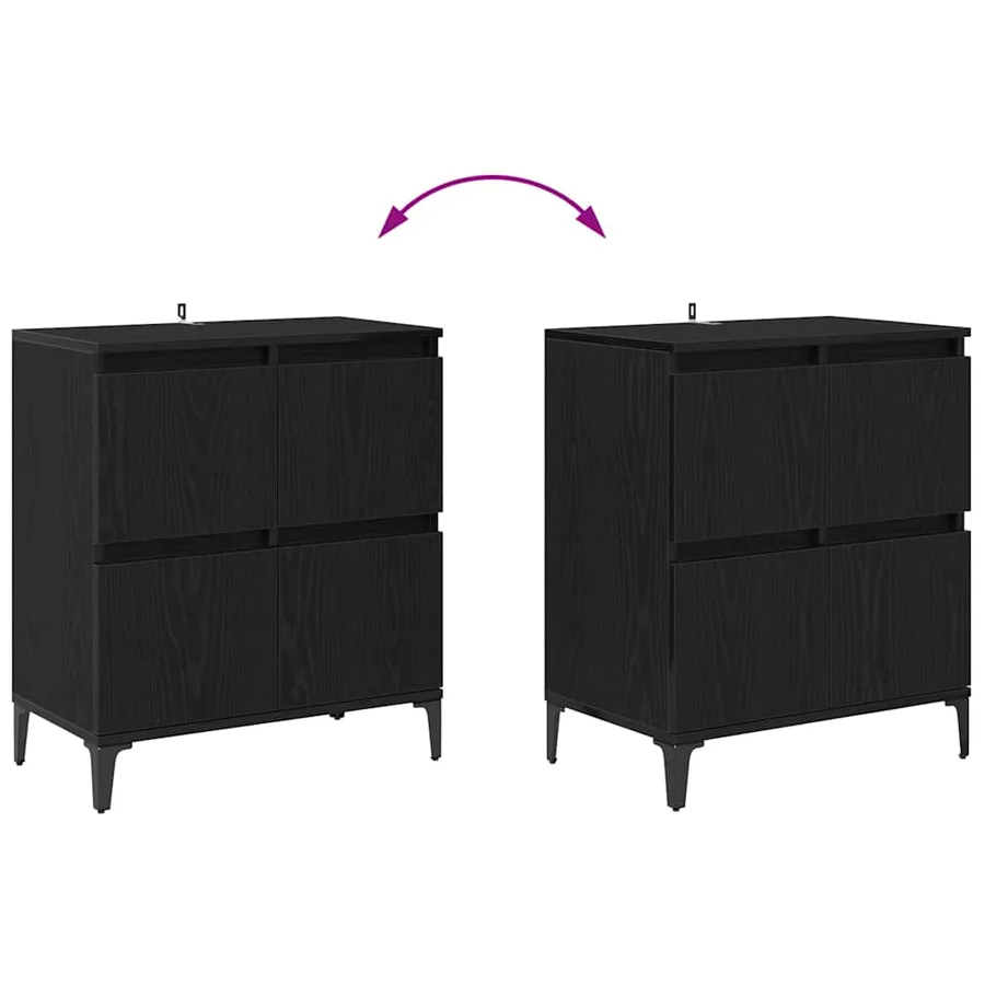 Buffets 3 pcs Chêne noir 60 x 35 x 70 cm Bois d'ingénierie - 10