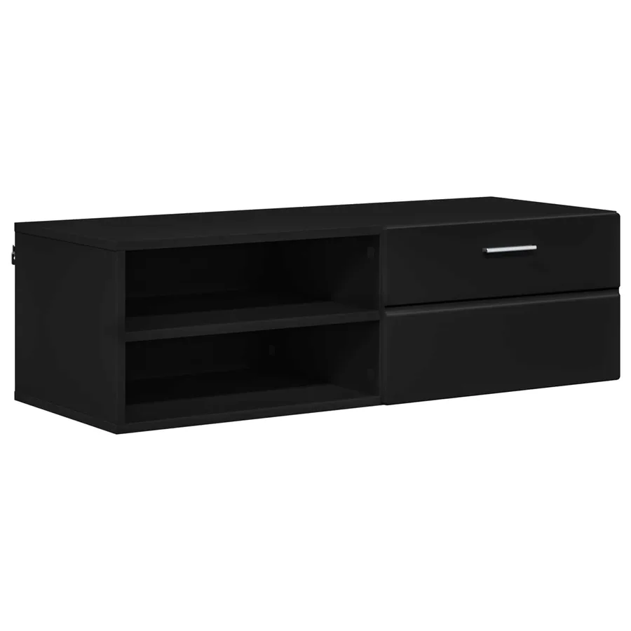 Cabinet en Bois Noir 100,5 x 39 x 30 cm Bois d'ingénierie - 2