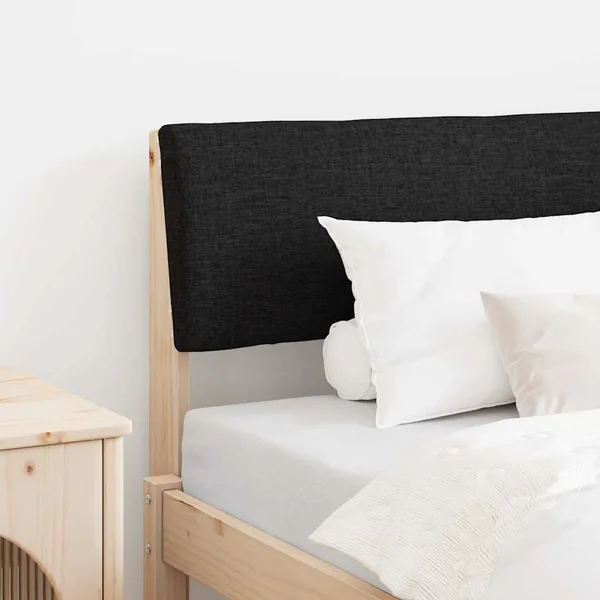 Tête de lit capitonnée Noir 90 cm Pin massif