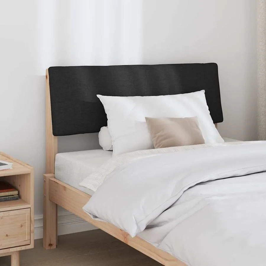 Tête de lit capitonnée Noir 90 cm Pin massif - 3