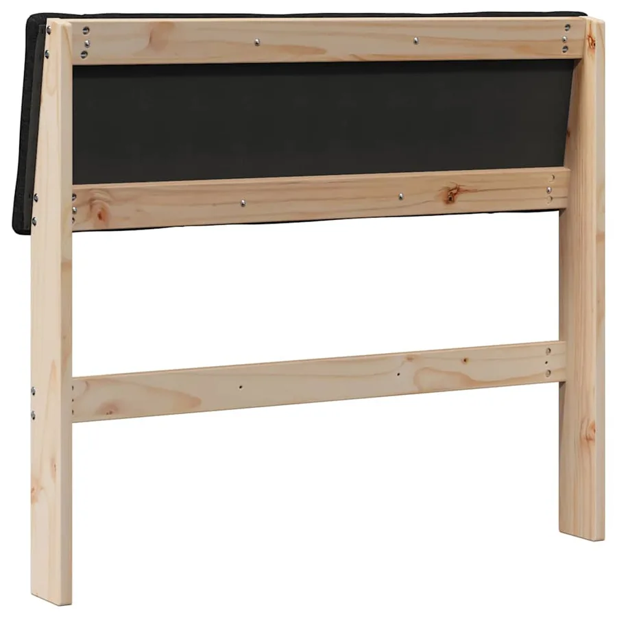 Tête de lit capitonnée Noir 90 cm Pin massif - 6