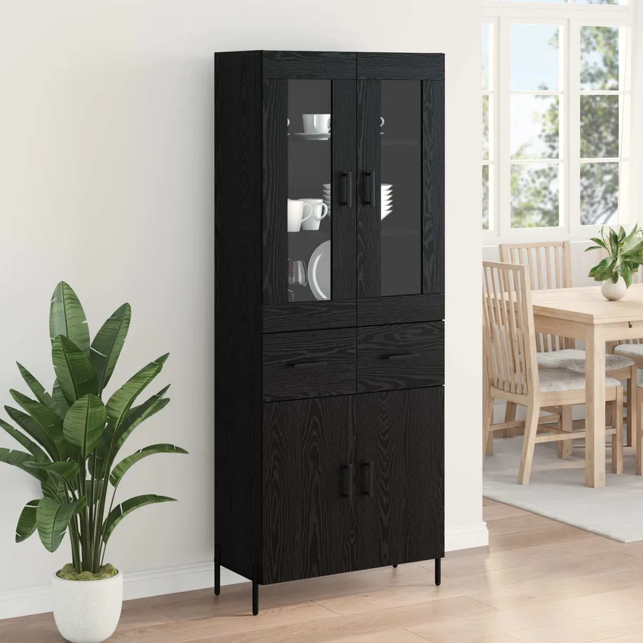 Haut Armoire Chêne noir 69,5 x 34 x 180 cm Bois d'ingénierie - 4