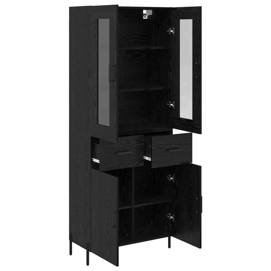 Haut Armoire Chêne noir 69,5 x 34 x 180 cm Bois d'ingénierie - 5