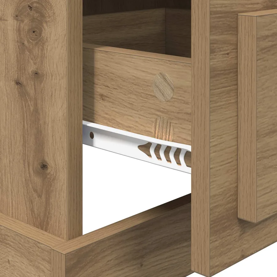 Cabinet de chevet Chêne artisanal 39 x 39 x 67,5 cm - 9