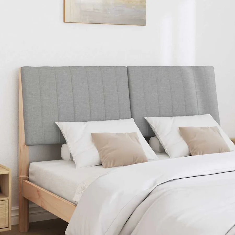 Tête de lit capitonnée Gris clair 140 cm Pin massif - 3