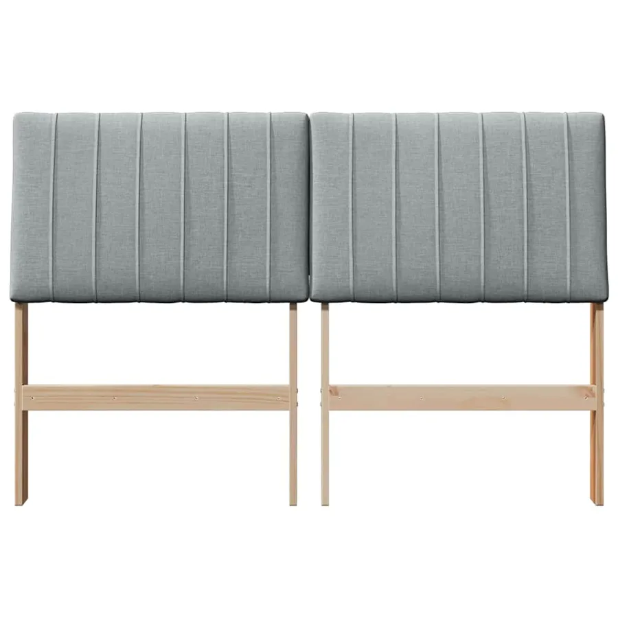 Tête de lit capitonnée Gris clair 140 cm Pin massif - 4