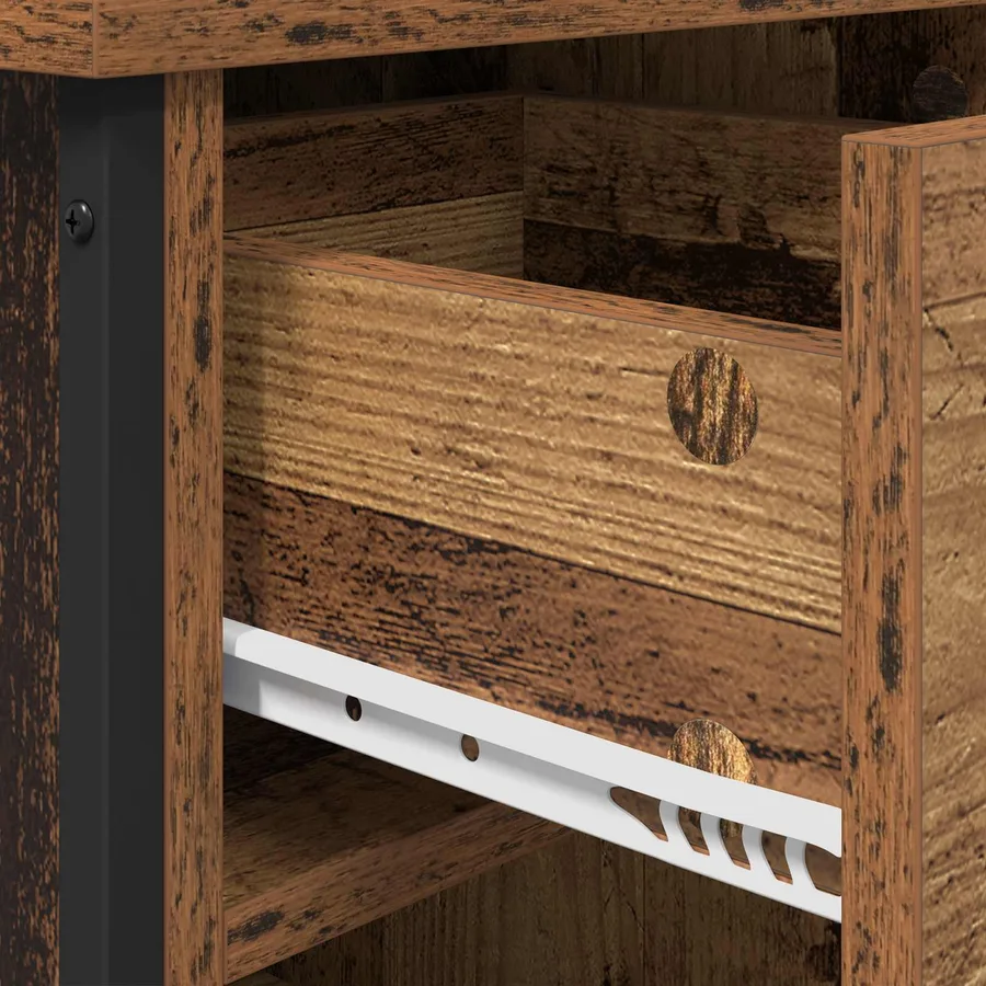 Cabinet de chevet avec tiroir 2 pcs Bois ancien 40 x 42 x 50 cm - 8