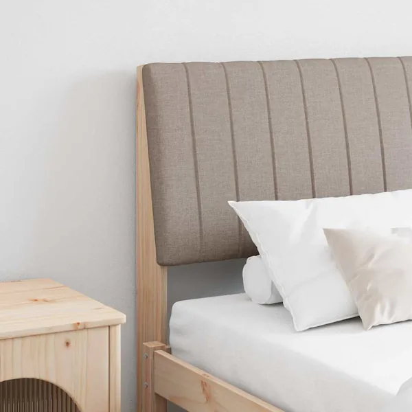 Tête de lit capitonnée Taupe 180 cm Pin massif