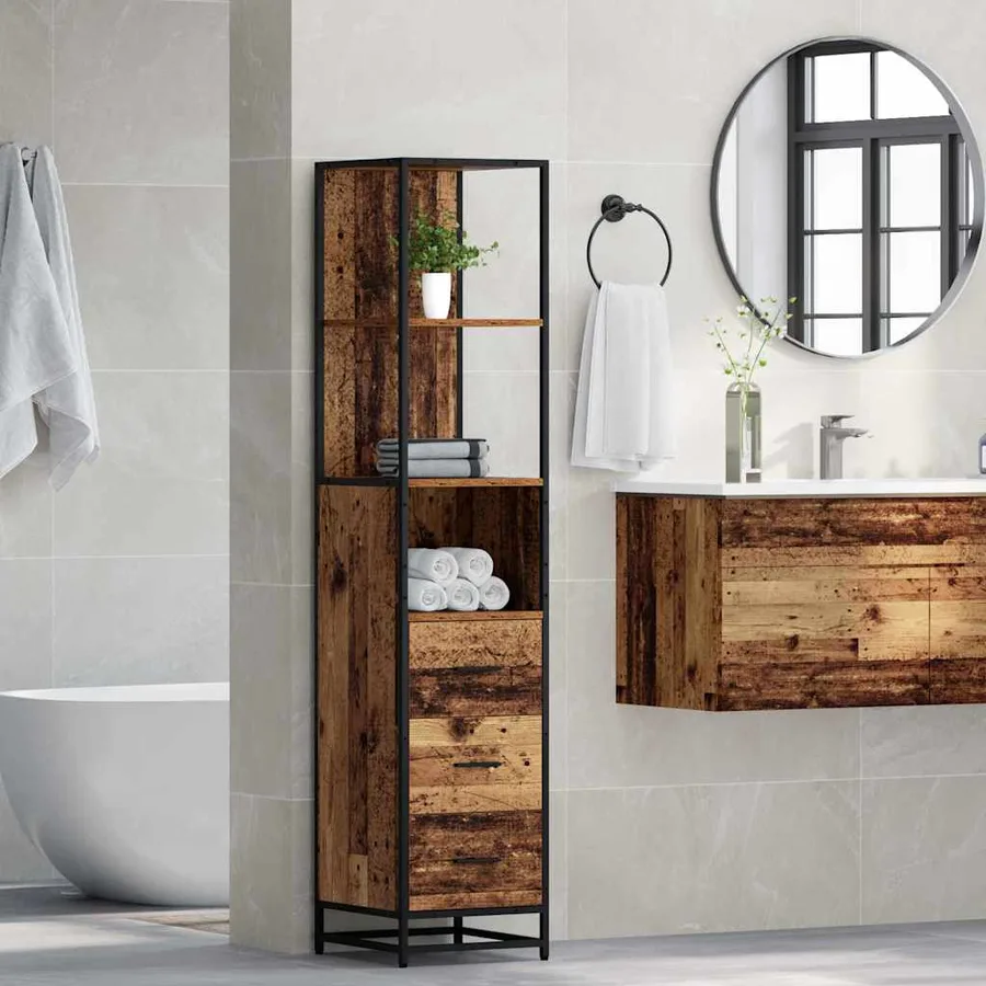 Ensemble de mobilier de salle de bain avec tiroir Bois Ancien - 4