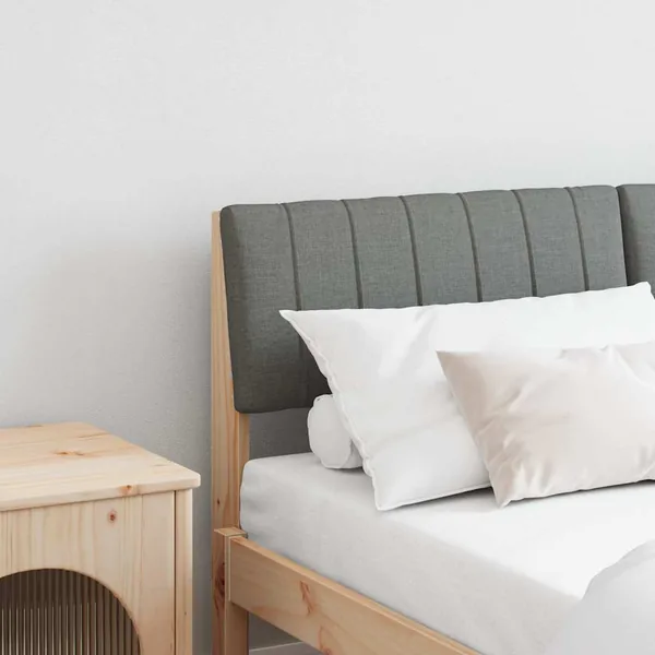 Tête de lit capitonnée Gris foncé 140 cm Pin massif