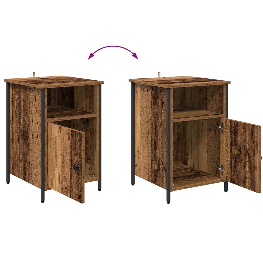 Cabinet de chevet Bois ancien 40 x 42 x 60 cm Bois d'ingénierie - 12