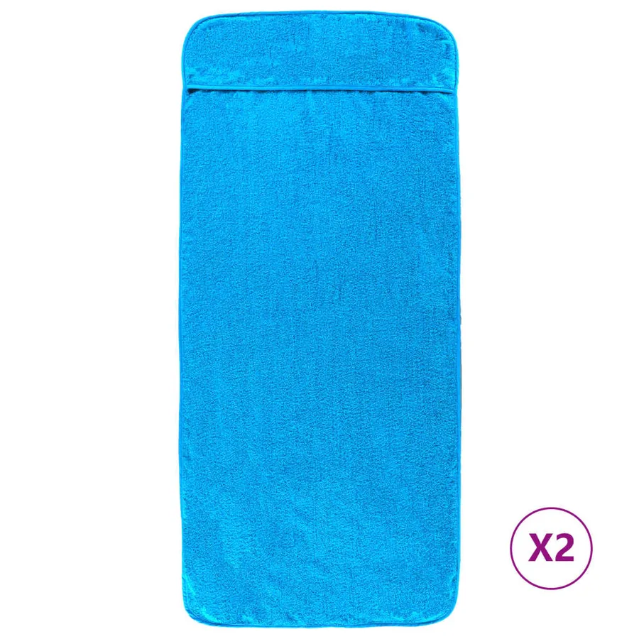 Serviettes de plage 2 pcs turquoise 75x200 cm tissu 400 GSM - 2