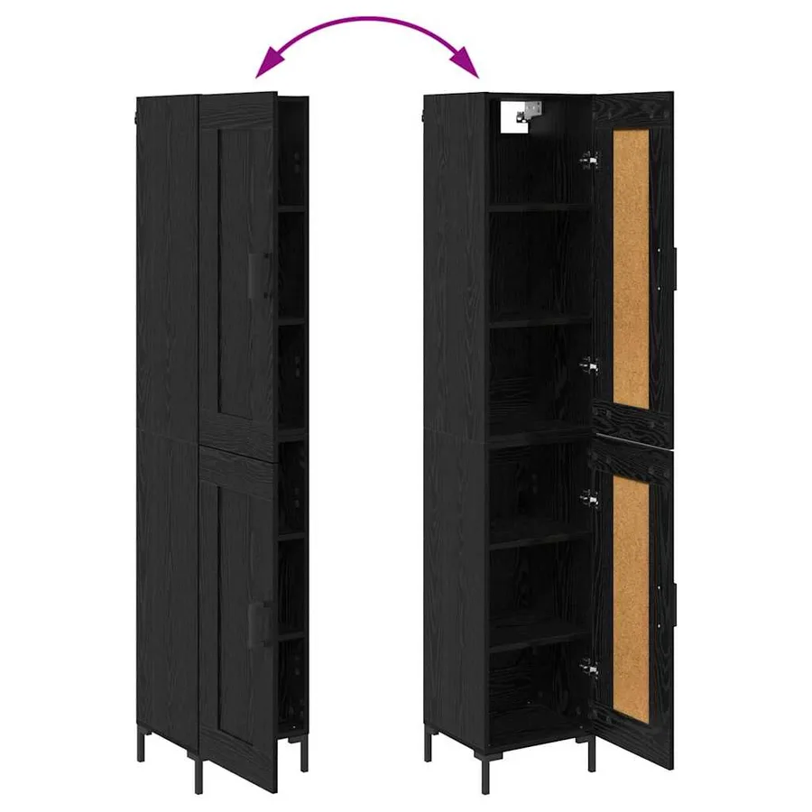 Haut Armoire Chêne noir 34,5 x 34 x 180 cm Bois d'ingénierie - 13