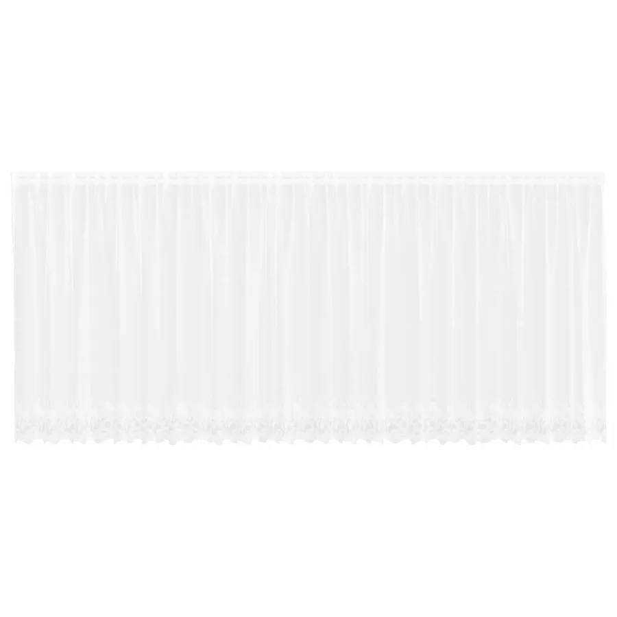 Rideau en Dentelle Floral Blanc 140 x 600 cm Polyester - 2