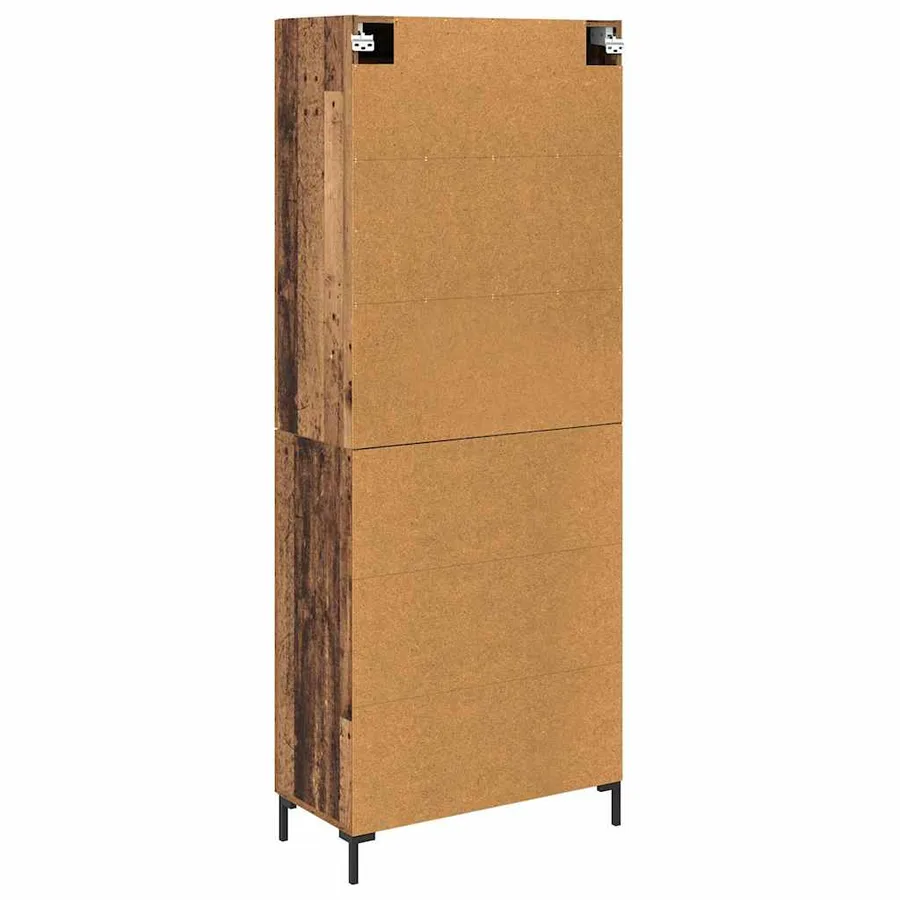 Haut Armoire 2 pcs Bois Ancien Bois d'ingénierie - 8