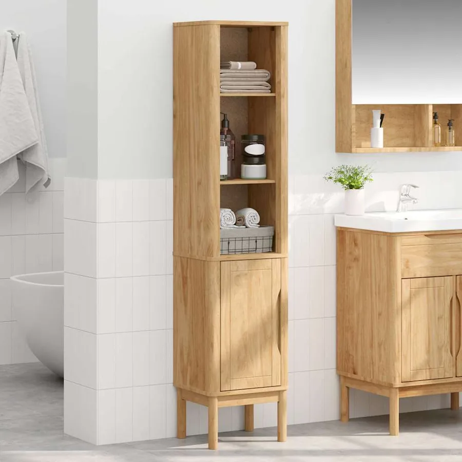 Meuble de salle de bain haut FLORO Cire marron 35 x 30 x 160 cm - 4