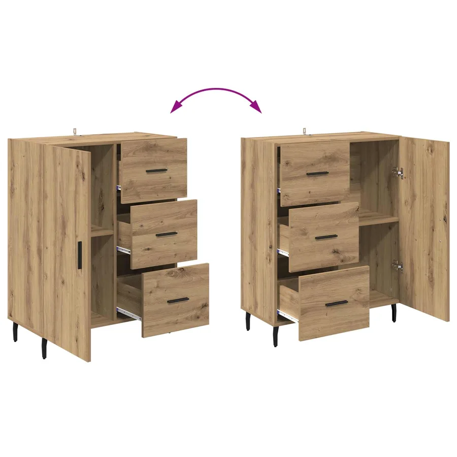 Haut Armoire 2 pcs Chêne artisanal 69,5 x 32,5 x 180 cm - 13