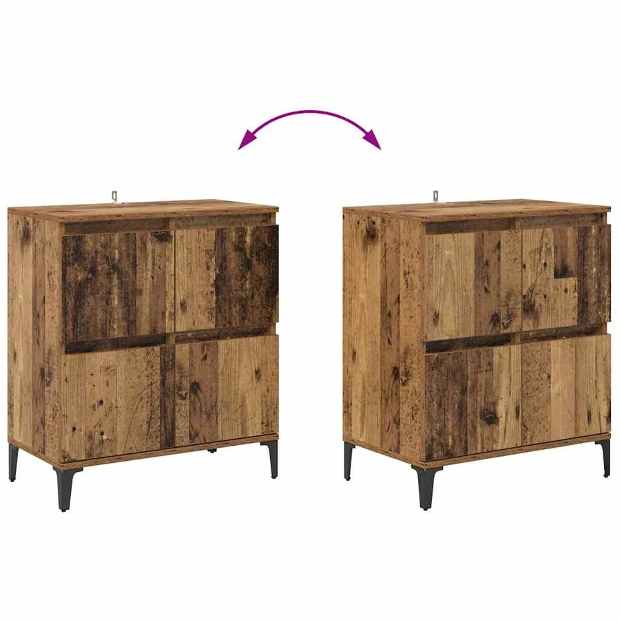 Buffets 3 pcs Bois Ancien 60 x 35 x 70 cm Bois d'ingénierie - 8