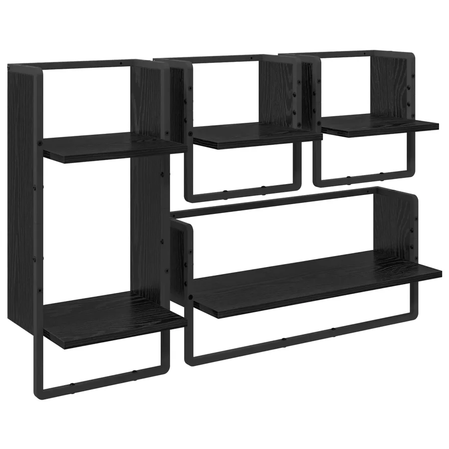 Ensemble d'étagères murales 4 pcs Chêne noir 65 x 25 x 30 cm - 2