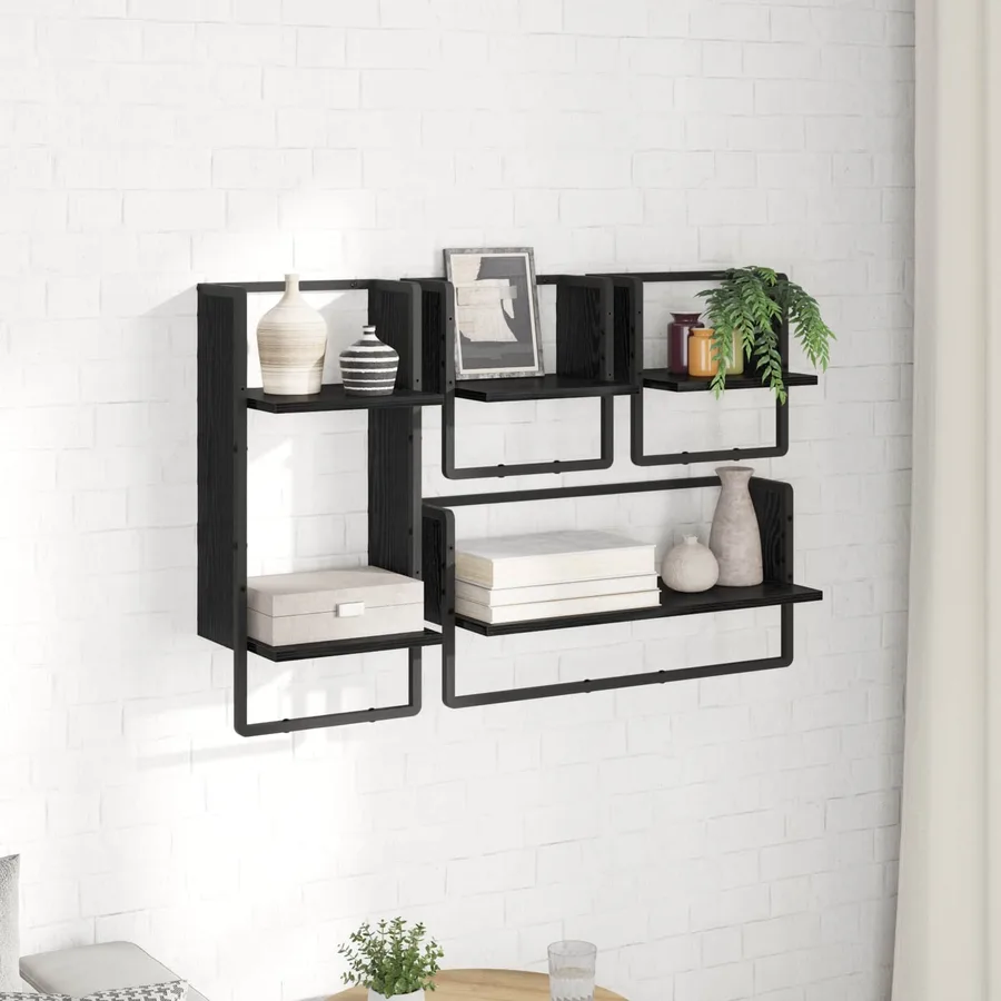 Ensemble d'étagères murales 4 pcs Chêne noir 65 x 25 x 30 cm - 4