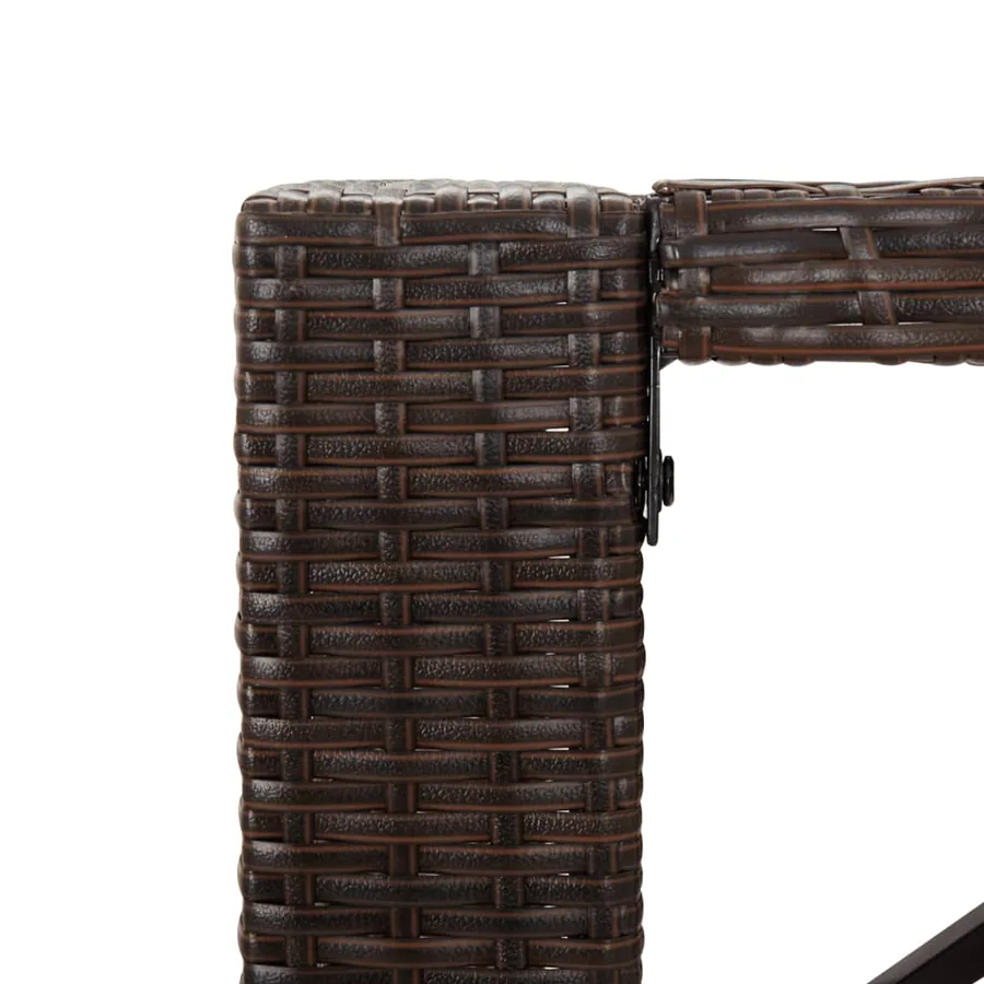 Table de bar et dessus en verre marron 185x80x110 cm poly rotin - 5