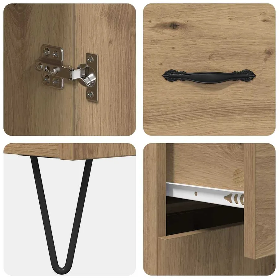 Haut Armoire 2 pcs Chêne artisanal 69,5 x 34 x 180 cm - 11