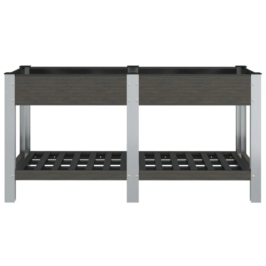 Lit surélevé de jardin avec étagère Gris 150x50x75 cm WPC - 3