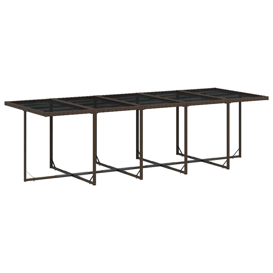 Ensemble à manger de jardin avec coussins 13 pcs marron rotin - 4