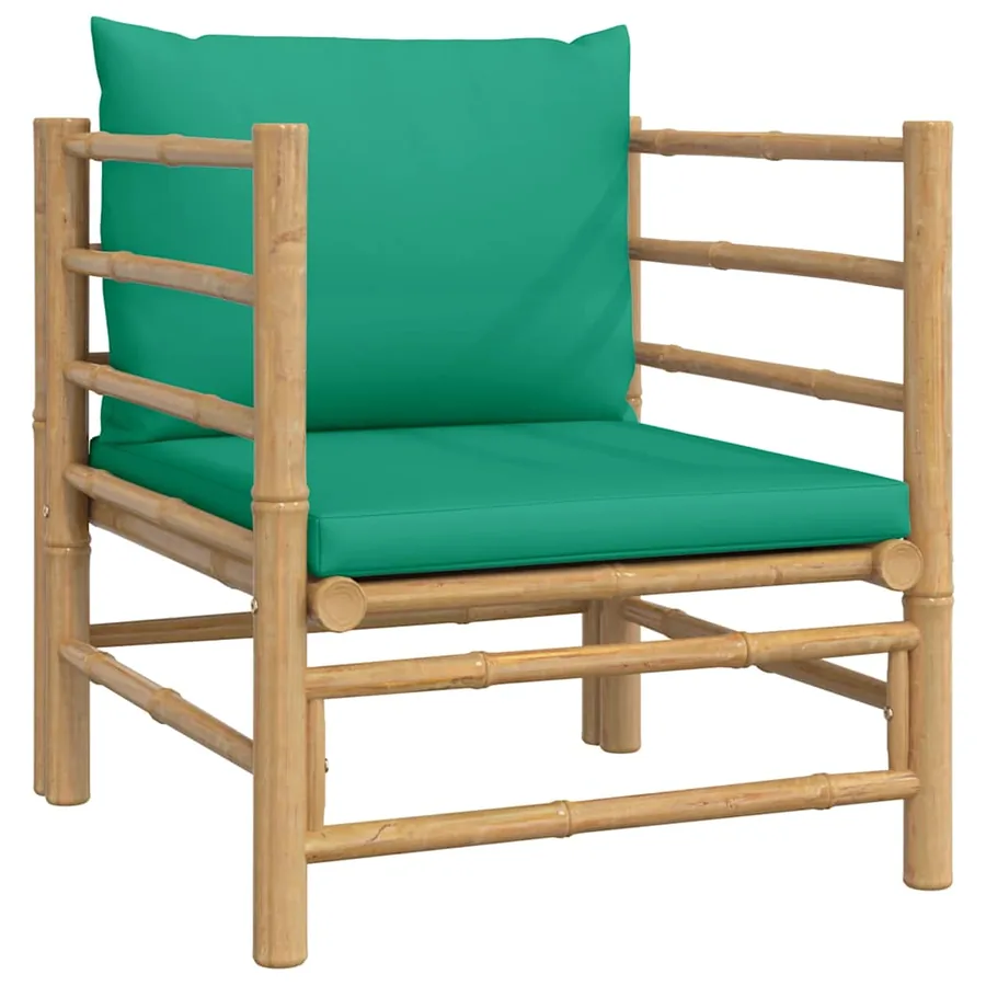 Canapé de jardin avec coussins vert bambou - 2