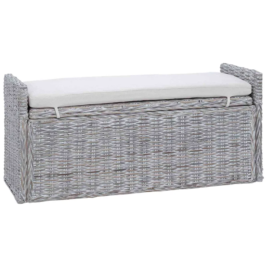 Banc de rangement Blanchiment 110 x 40 x 50 cm Rotin - 2
