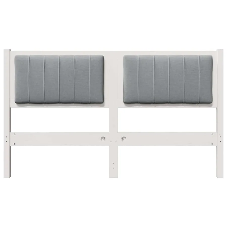 Tête de lit capitonnée avec tête de lit Blanc 135 cm Pin massif - 4