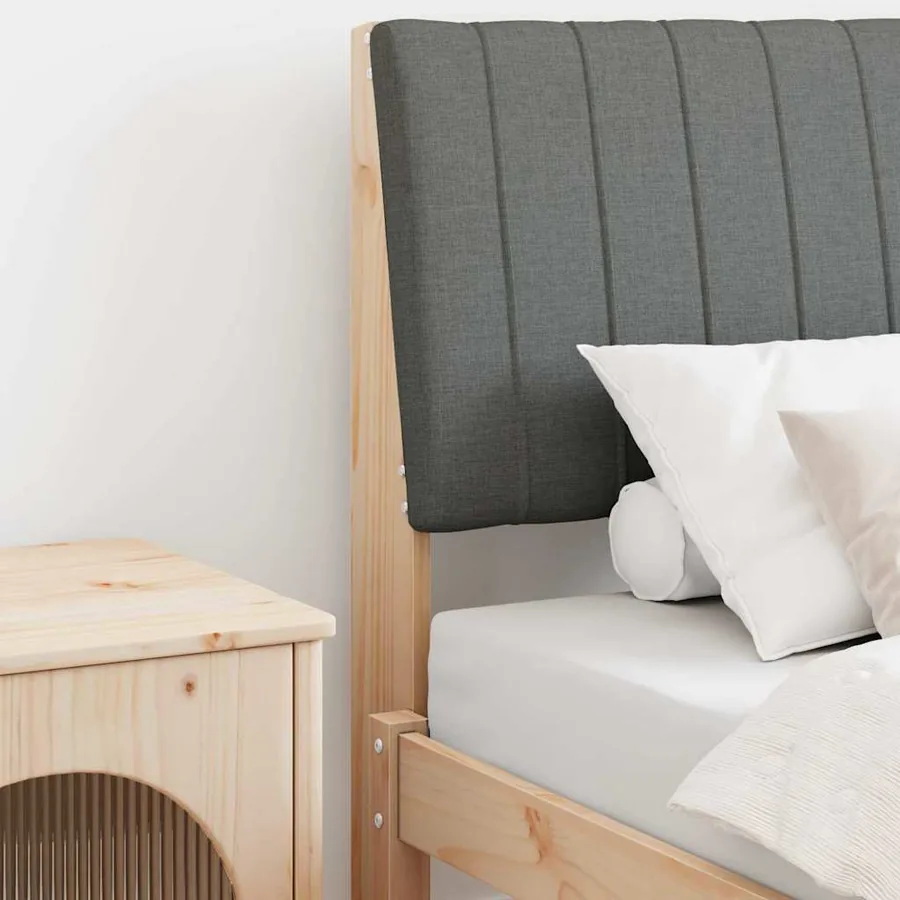Tête de lit capitonnée Gris foncé 75 cm Pin massif