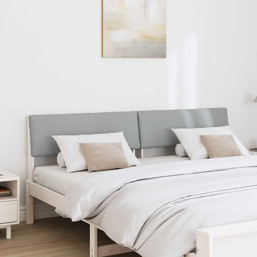 Tête de lit capitonnée Gris clair 180 cm Pin massif - 3
