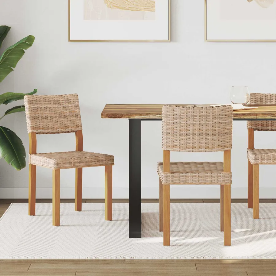 Chaise de salle à manger 2 pcs Rattan Kubu Naturel