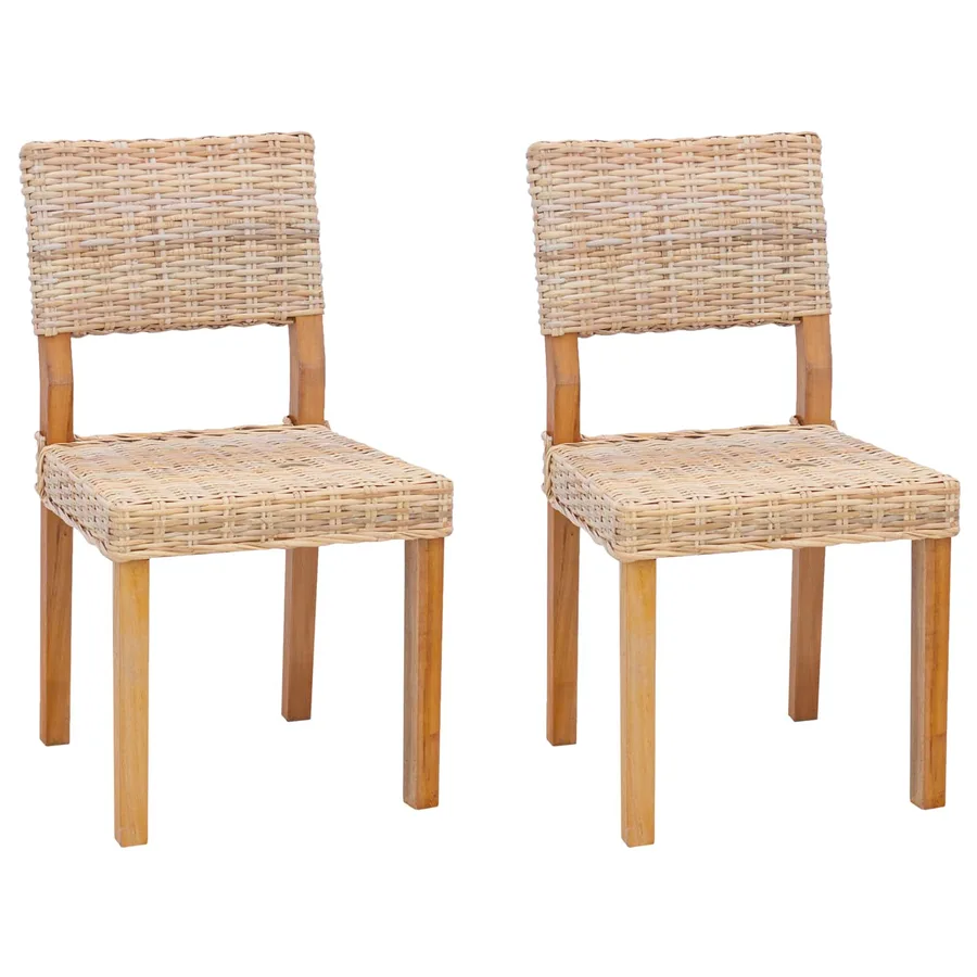 Chaise de salle à manger 2 pcs Rattan Kubu Naturel - 2