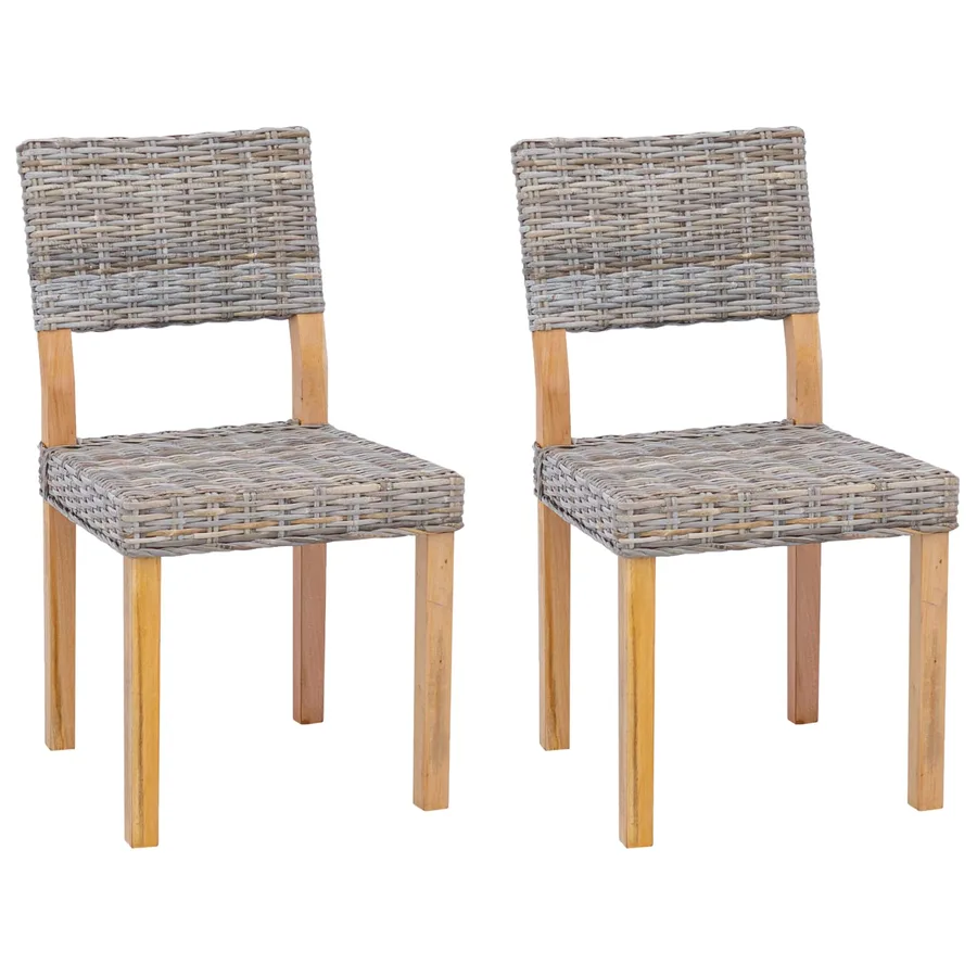 Chaise de salle à manger 2 pcs Rattan Kubu Gris Kubu - 2