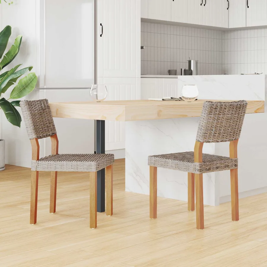 Chaise de salle à manger 2 pcs Rattan Kubu Gris Kubu - 3