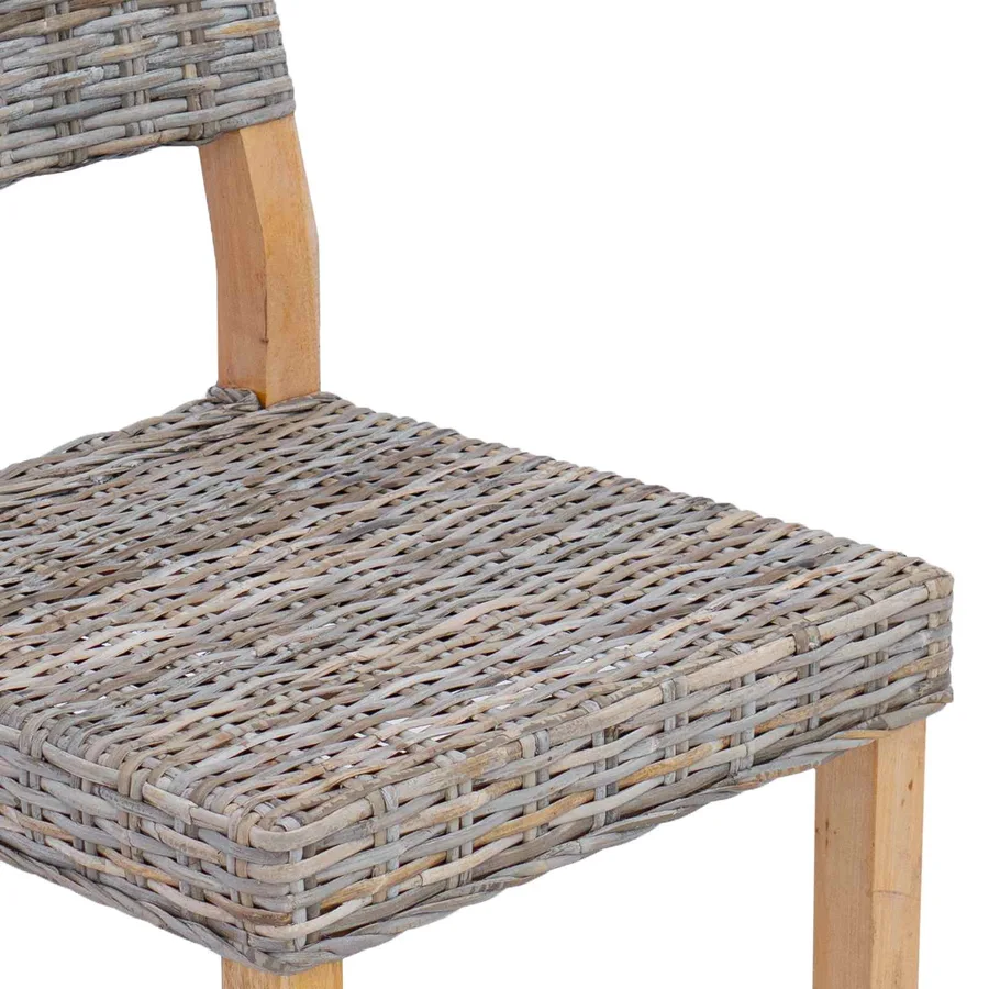 Chaise de salle à manger 2 pcs Rattan Kubu Gris Kubu - 9