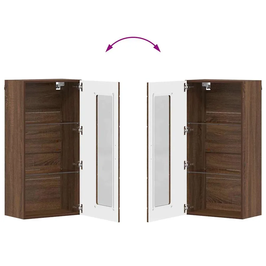 Cabinet en Bois Chêne brun 50 x 29 x 100 cm Bois d'ingénierie - 11