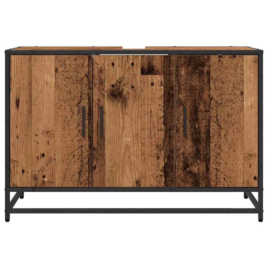 Cabinet de salle de bain avec porte Bois Ancien 90 x 33 x 60 cm - 6