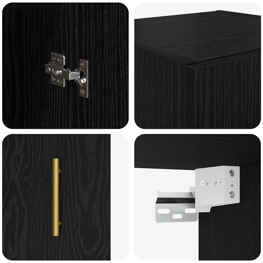 Meuble mural Chêne noir 34,5 x 34 x 90 cm - 9